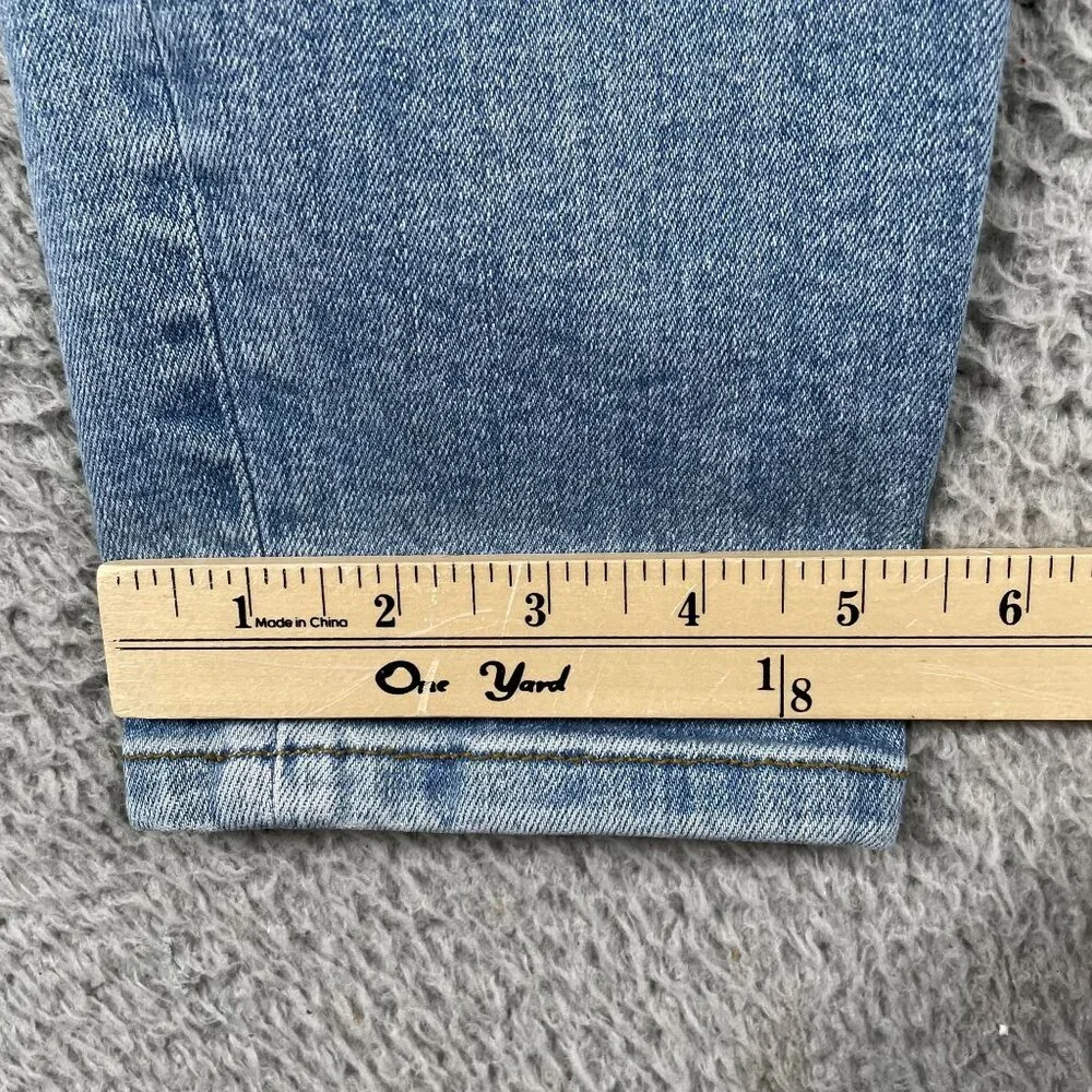Re/Done Jeans Womens 25 Light Wash Button Fly Mid Rise Distressed Denim - Picture 7 of 8